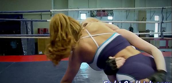  Glamour babes wrestling and assfingering
